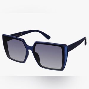 Jessica Simpson J6207 Blue‎ Glitter Square Uv400 Protection Sunglasses 62MM new